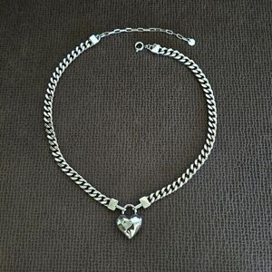 Eye👁 Candy🍬 "Adeline" Silver🤍 Curb Link Chain⛓️ With Heart♥️ Pendant - NWOT